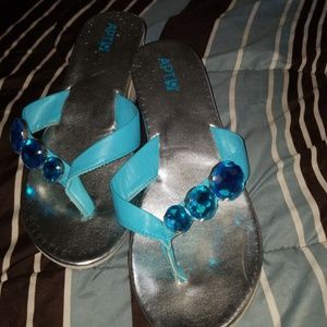 Blue sandals